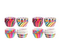 Goufride Tazas de Papel para Hornear Mollete Revestimientos de Colorido Arcoiris Combo Set de Vasos Desechables para Hornear Tamaño Estándar, Paquete de 800