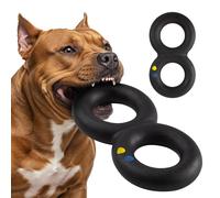 Goughnuts - Juguete de Tipo Presa para Perros Que muerden Fuerte, prácticamente Indestructible, para Razas como Pitbulls y pastores alemanes, mordedor de Goma Resistente, Grande, Negro