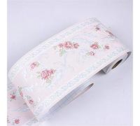 GouieRylin Borde Del Papel Pintado Auto Adhesivo Flor rosa Del Papel Pintado Del Pvc Cenefa Autoadhesiva Para DecoracióN De Pared De Cocina BañO 10.6cm X 500CM
