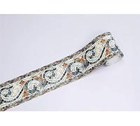 GouieRylin Borde Del Papel Pintado Auto Adhesivo Mosaico ranunculus vintage Del Papel Pintado Del Pvc Cenefa Autoadhesiva Para DecoracióN De Pared De Cocina BañO 10cm X 500cm