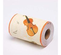 GouieRylin Cenefas Adhesivas Cocina De Friso Papel Para Paredes DecoracióN De Pared De Cocina, BañO,Pvc Cenefa Autoadhesiva Para DecoracióN Instrumento musical amarillo 10.6cm X 500CM