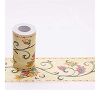 GouieRylin Cenefas Adhesivas Cocina De Friso Papel Para Paredes DecoracióN De Pared De Cocina, BañO,Pvc Cenefa Autoadhesiva Para DecoracióN Flor de vid amarilla 10.6cm X 1000CM