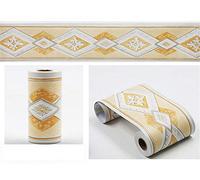 GouieRylin Cenefas Adhesivas Cocina De Friso Papel Para Paredes DecoracióN De Pared De Cocina, BañO,Pvc Cenefa Autoadhesiva Para DecoracióN Europeo amarillo 10cm X 900cm