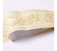 GouieRylin Cenefas adhesivas para paredes baño cocina protector pared antisalpicaduras cocina molduras decorativas para pared Peonía amarilla 10.6cm X 500CM