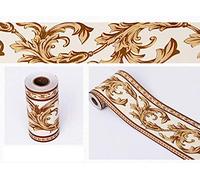 GouieRylin Papel pintado frontera blanco y negro Flores marrones habitación de los niños espesar impermeable vinilo cubierta fronteras decoración del hogar azulejos decoración etiqueta 10cm X 900cm