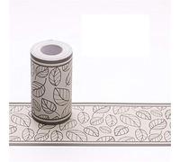 GouieRylin Papel pintado frontera blanco y negro hojas marrones habitación de los niños espesar impermeable vinilo cubierta fronteras decoración del hogar azulejos decoración etiqueta 10.6cm X 1000CM