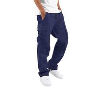 GOUJIAN Traje De Campamento En La Jungla Pantalones Cargo Japoneses Hombres Trekking Elásticos Jogging con Bolsillos Deportes Al Aire Libre Trabajo Holgados De Ocio Casual Pantalones Ocio(Purple,XXL)