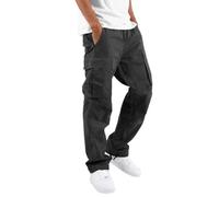 GOUJIAN Traje De Campamento En La Jungla Pantalones Cargo Japoneses Hombres Trekking Elásticos Jogging con Bolsillos Deportes Al Aire Libre Trabajo Holgados De Ocio Casual Pantalones Ocio(Noir,XL)