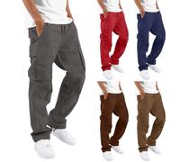 GOUJIAN Traje De Campamento En La Jungla Pantalones Cargo Japoneses Hombres Trekking Elásticos Jogging con Bolsillos Deportes Al Aire Libre Trabajo Holgados De Ocio Casual Pantalones Ocio(Gray,4XL)