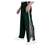 GOUJIAN Unisex Tearaway Pants with Pockets M-3XL, Reha Women's Side Open Baggy Tracksuit Pants with Side Zipper Wide Leg Leisure Wide Jogging Casual Pantalones Ocio(Green,L)