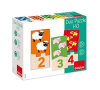 Goula - Duo puzle 1-10, Puzle de madera para aprender los números para niños a partir de 2 años