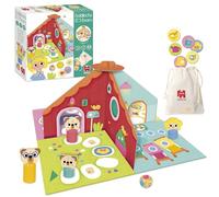 Goula Goldilocks and The Three Bears - Juego de Mesa Cooperativo para 1-4 Jugadores a Partir de 3 Años - 2 Modos de Juego: Cooperativo y Loto - con Casa 3D, Figuras, Tablero-Puzzle y Accesorios