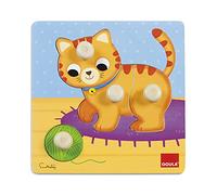 Goula - Puzle gato de madera, Encajable de madera a partir de 1 año