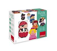 Goula - Puzle personajes magnéticos, Puzle de madera a partir de 1 año