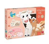 Puzzle Educativo GOULA 2-3-4-5 Piezas, 4 Puzzles XXL Animales Granja