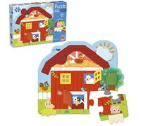 Goula Puzzle XXL Granja Sorpresa - Rompecabezas Interactivo de Granja con Solapas y Sorpresas Táctiles - 12 Piezas y Solapas de Fieltro - Juego Sensorial Educativo para Niñas y niños - 2 Años