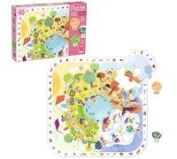 Goula Puzzle XXL Seasons - Gran Rompecabezas Educativo con 25 Piezas y 4 Árboles de Madera - Descubre Las Cuatro Estaciones, Fomenta la Observación y La Motricidad Fina - para Niñas y Niños - 3+
