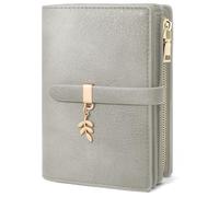 GOUNNU Carteras de Mujer Grande Monedero Mujer Cuero PU Billetera Tarjetero con Bloqueo RFID Monedero Tarjetero Corta Formato Carteras Cremallera 20 Ranuras para Tarjetas Regalos para Mujers (Gris)