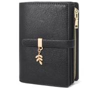 GOUNNU Carteras de Mujer Grande Monedero Mujer Cuero PU Billetera Tarjetero con Bloqueo RFID Monedero Tarjetero Corta Formato Carteras Cremallera 20 Ranuras para Tarjetas Regalos para Mujers (Negra)