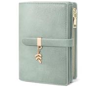 GOUNNU Carteras de Mujer Grande Monedero Mujer Cuero PU Billetera Tarjetero con Bloqueo RFID Monedero Tarjetero Corta Formato Carteras Cremallera 20 Ranuras para Tarjetas Regalos para Mujers (Verde)