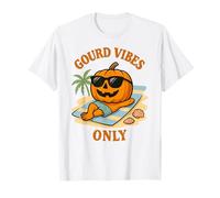 Gourd Vibes Only Funny Beach Pumpkin Halloween Summer Camiseta