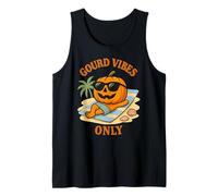 Gourd Vibes Only Funny Beach Pumpkin Halloween Summer Camiseta sin Mangas