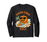 Gourd Vibes Only Funny Beach Pumpkin Halloween Summer Manga Larga