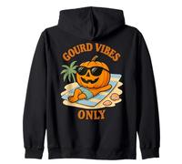 Gourd Vibes Only Funny Beach Pumpkin Halloween Summer Sudadera con Capucha