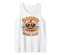 Gourd Vibes Only Kawaii Calabaza Playa Arte Halloween Camiseta sin Mangas