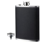 Gourde En Acier Inoxydable 240 Ml Avec Entonnoir Fonctionnel, Flasque Portable Anti-Fuite Pour Boissons, Vin Et Liqueur, Utilisation Extérieure Et Voyage