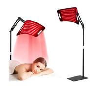 GOURIXIN Dispositivo de Terapia de luz roja Curvada de 660 NM y luz infrarroja cercana de 850 NM con Soporte telescópico, 104 LED, para Rostro y Cuerpo Completo en casa