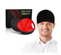 GOURIXIN Gorro De Terapia De Luz Roja para El Crecimiento del Cabello, con 180 LED, Tamaño Ajustable Y 3 Longitudes De Onda, Controlador Multifuncional