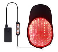 GOURIXIN Gorro de Terapia de Luz Roja y Azul para Crecimiento del Cabello, 122 Leds 224 Puntos con 3 Modos, 630nm 470nm, Control de Tiempo, Anti-Caida y Control de Aceite