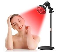 GOURIXIN Lámpara de Terapia de luz LED roja para Rostro y Cuerpo, Dispositivo de Terapia de luz roja e infrarroja cercana de 660 NM y 850 NM para Escritorio, Altura Ajustable