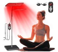 GOURIXIN Terapia de luz roja para Rostro y Cuerpo, lámpara de Terapia de luz roja con 126 LED de 660 NM y luz infrarroja cercana de 850 NM, Brillo, ángulo y Altura Ajustables