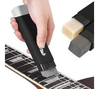 Gourmand de barniz, guitarra Cleaner Fret,Tanga de doble cabeza y limpiador de cuidado de - Herramienta de pulido de borde de borde con lubricante de pinza