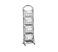 Gourmet 5228872 Basics Mikasa Ferme - Cesta de almacenamiento para el hogar y el fruta, 4 pisos, metal, grande, color negro envejecido