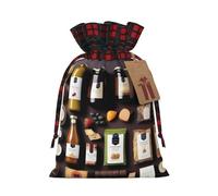 Gourmet Delights Holiday - Bolsa con cordón estampada M para envolver festivales, almacenamiento y uso en fiestas