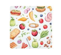Gourmet Food - Paño autoadhesivo mágico para cámara de lentes, protector de lentes, bolsa de maquillaje, 13.8 x 13.8 pulgadas, multicolor, 17.7x17.7in, moderno