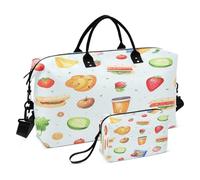 Gourmet Food1 - Bolsa de viaje para gimnasio con bolsa de almacenamiento, bolsa de fin de semana, para hombres y mujeres, viajes, deportes, yoga, multicolor, Talla única