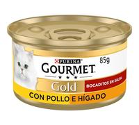 Purina Gourmet Gold Bocaditos en Salsa con Pollo e Hígado Gato Latas 24 x 85 gr