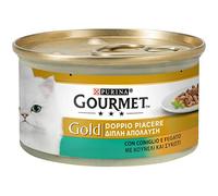 GOURMET Gold Doble Placer - Comida húmeda para Gatos, 24 latas de 85 g | Comida húmeda para gatos con conejo e hígado