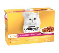 Gourmet Gold Doble Placer Gato Adulto - Vaca, conejo, pescado y pato - Cantidad: Maxi pack 12