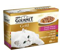 Gourmet húmedo gato gold doble placer pack surtido 12x85 gr