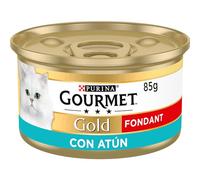 GOURMET Gold Fondant, Comida Húmeda para Gato Adulto, Mousse de Atún con Salsa, Pack de 24 Latas de 85 g