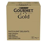 Gourmet Gold Jugoso Comida para Gatos húmeda, Mezcla de variedades, 4 Unidades (4 x 24 de 85 g)