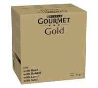 Purina Gourmet Gold Mousse mix 96x85g (buey, conejo, cordero, ternera)