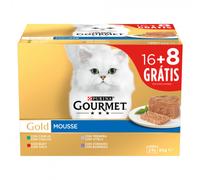 Gourmet Gold Mousse para gato - Conejo, vaca, ternera y cordero - Cantidad: Maxi pack 24