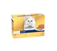 Purina Gourmet Gold Mousse, Comida Húmeda para Gato Pack Surtido, 12 latas de 85g