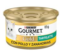 Purina Gourmet Gold Tartelette Pollo y Zanahoria Gato Latas 24 x 85 gr